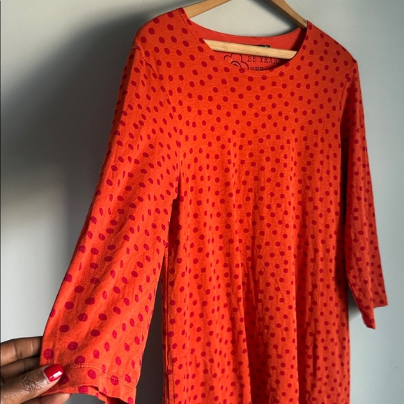 GUDRUN Sjoden JULIET tunic-dress POLKA DOT ORANGE Medium - Picture 5 of 13